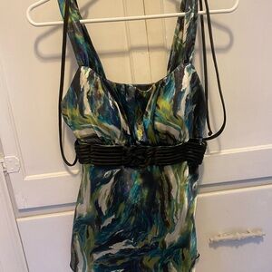 Bwear Blue and Green Patterned Top